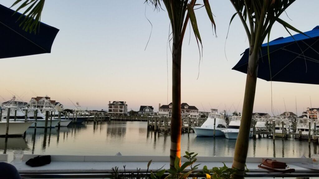View of the marina from the first floor dock at Sunset Grille